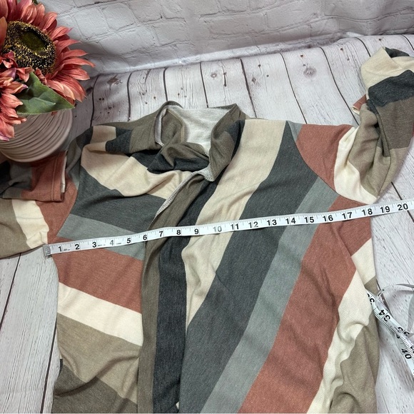 NWT Boutique striped open front cascade kimono cardigan western boho layer - Picture 7 of 11